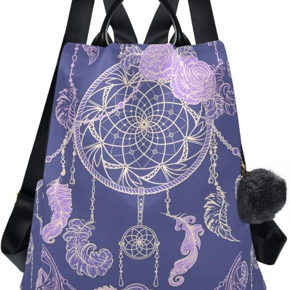 Hiking Camping Rucksack Women Roses Feathers 18L Multi-Use Pack Backpack - Picture 1 of 7